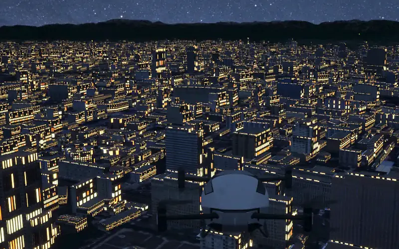 仿真画面：成都，夜晚
